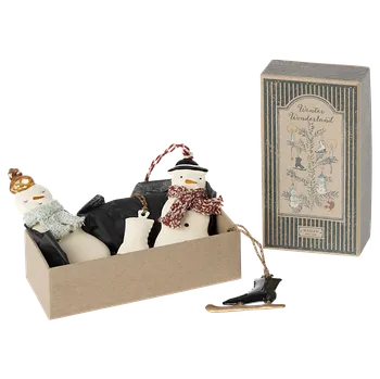 Vánoční ozdoba Maileg Winter Wonderland vánoční ozdoby v krabičce 4 ks