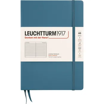 Diář Leuchtturm 1917, Zápisník linkovaný v tvrdých deskách Leuchtturm 1917 A5, 251 stran, modrošedý, 80 g/m² - Formadore