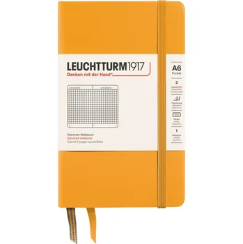 Diář Leuchtturm 1917, Zápisník Leuchtturm 1917 v tvrdých deskách, linkovaný, A6, 187 stran, oranžový, 80 g/m² - Formadore
