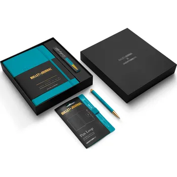 Diář Leuchtturm 1917, Poznámkový blok Bullet Journal s propiskou a samolepicím držákem, tyrkysový, 3 díl. - Formadore