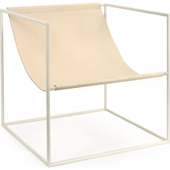 Serax, Lehátko zahradní Solo, 62 cm, kožené, bílý rám - Formadore