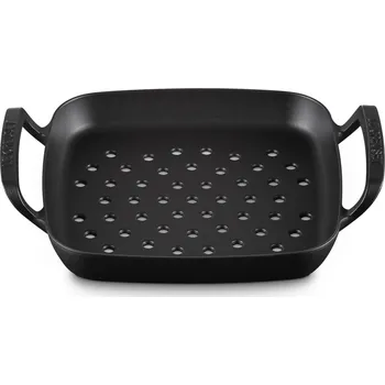 Pánev Le Creuset, Grilovací deska BBQ Outdoor čtvercová děrovaná 30 cm černá matná - Formadore