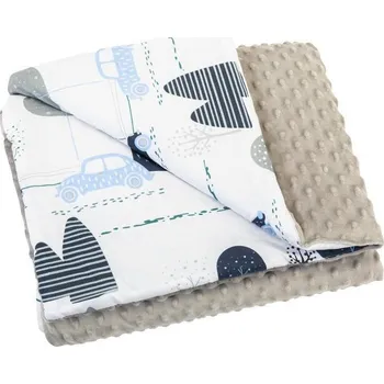 Dětská deka Bomimi Deka minky 100 x 75 cm Autíčka modrá