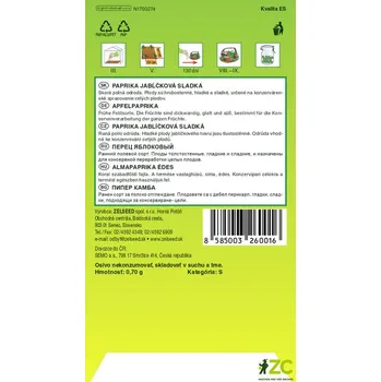 Semeno Zelseed Paprika zel. sladká - Ilsa Zel pole, jablíčková 0,7g