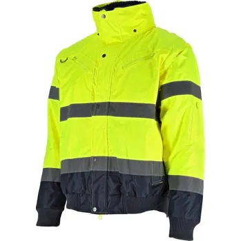 Pracovní rukavice Bunda zateplená, výstražná BOMBER, 3 v1, 2XL, žlutá, STALCO