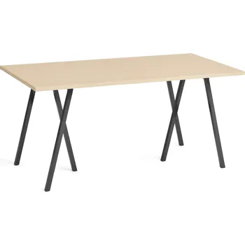 Jídelní stůl Hay, Stůl Loop Stand zesílená lakovaná dubová deska stolu nohy černé 160 cm - Formadore