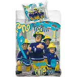 Carbotex • Bavlněné ložní povlečení Požárník Sam - motiv Team - 100% bavlna - 70 x 90 cm + 140 x 200 cm
