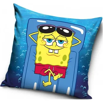 Dekorativní polštářek Carbotex • Polštář Spongebob na lehátku - 40 x 40 cm