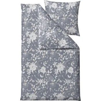 Povlečení Södahl, Povlečení Garden Bloom s povlakem na polštář 80 x 80 cm 155 x 220 cm šedé - Formadore