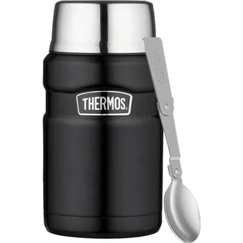 Úložný box Thermos, Termos na jídlo se skládací lžící Style, 710 ml, matný černý, 2 díly - Formadore