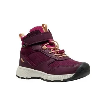 Chlapecké polobotky KEEN SKUA MID WP K fig/peach fuzz US 12 / EU 30,0 / UK 11 / 18,5 cm; Fialová dětská obuv + DÁREK DLE VÝBĚRU!
