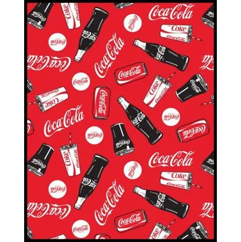 Dětské zboží E plus M • Fleecová deka Coca-Cola - nano coral 220 gr./m² - 120 x 150 cm