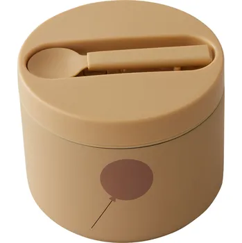 Svačinový box Design Letters, Dětský obědový box To Go s lžičkou béžový 2 díly - Formadore