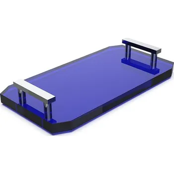 Úložný box Decor Walther, Koupelnová podložka Kristall s chromovanými úchyty tmavě modrá - Formadore