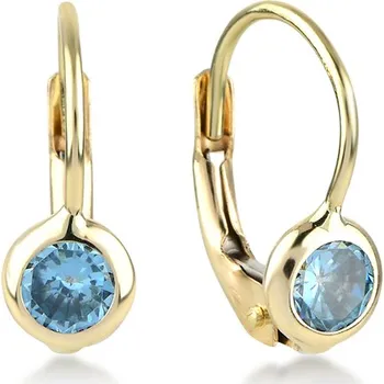 Náušnice Lillian Vassago Zlaté patentové náušnice s modrými zirkony LLV22-GER051YBT