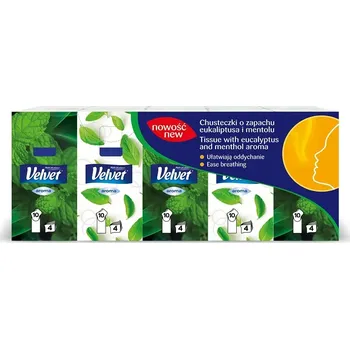 Papírový kapesník Velvet Aroma kapesníčky, 4 vrstvé 10x10 kusů