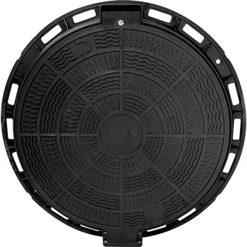 poklop MIDAS Poklop plastový kulatý A15-1,5 t, se zámkem, DN vn. 600/ 800 ven., pro korug - černý