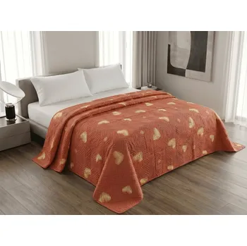 Přehoz na postel ORANGE HEART, růžový Rozměr: 170 x 210 cm