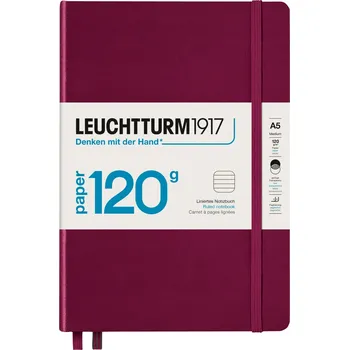 Diář Leuchtturm 1917, Linkovaný zápisník v pevné vazbě Edition 120 A5, 203 stran, bordó, 120 g/m² - Formadore