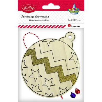 Vánoční dekorace Titanum Dekorace, dřevěná, závěsná, OZDOBA, 10,4x12,6cm, 1 kus