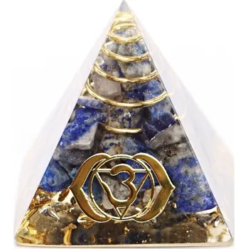Drahý kámen Magieprirody.cz Orgonit pyramida 3x3 cm Lapis Lazuli + spirála #OR130