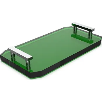 Úložný box Decor Walther, Koupelnová podložka Kristall s chromovanými úchyty tmavě zelená - Formadore