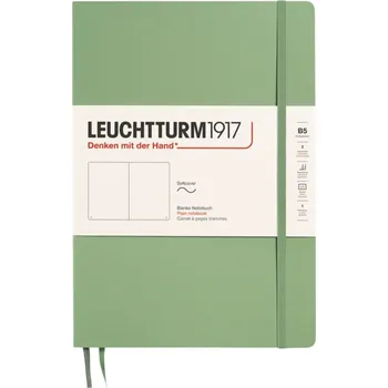 Diář Leuchtturm 1917, Notes hladký v měkké vazbě Leuchtturm 1917 B5, 123 stran, šalvějově zelený, 80 g/m² - Formadore