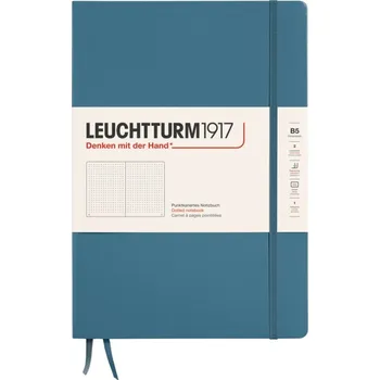 Diář Leuchtturm 1917, Tečkovaný zápisník v pevné vazbě Leuchtturm 1917 B5, 219 stran, modrošedý, 80 g/m² - Formadore