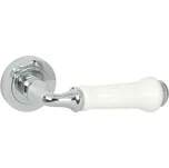 DOMINO Dveřní dělené rozetové kování LUDWIK-R M6/WHITE, pouze klika, rozeta Pouze klika