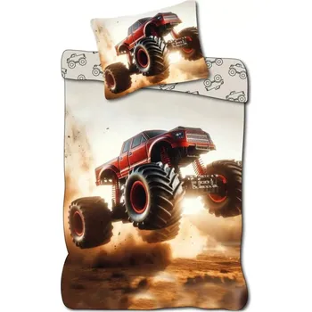 Povlečení BrandMac Monster Truck šedé 140 x 200, 70 x 90 cm
