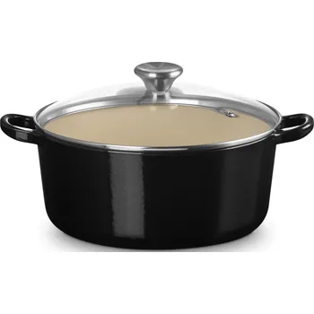 Nádobí Le Creuset, Pekáč Tradition Collection se skleněnou pokličkou 24 cm černý matný - Formadore