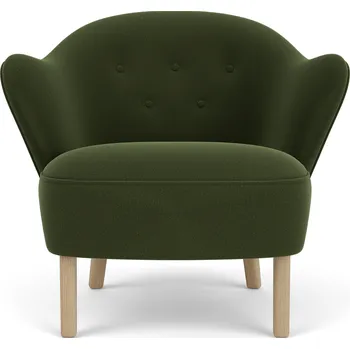 Audo Copenhagen, Křeslo Ingeborg Grand Mohair na dubových nožkách lahvově zelená - Formadore