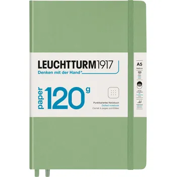 Diář Leuchtturm 1917, Tečkovaný zápisník v tvrdých deskách Edition 120 A5, 203 stran, šalvějově zelený, 120 g/m² - Formadore