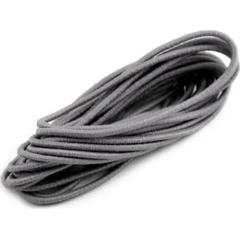 Textilní guma Kulatá pruženka průměr 3 mm svazek 3m středně šedá - 2,4m