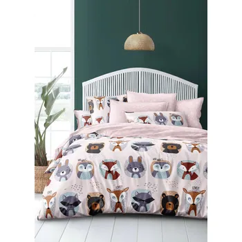 Povlečení NOVINKA 2026 ! Exkluzivní oboustranné Bavlněné povlečení s 3D efektem 140x200/70x90 cm - LESNÍ ZVÍŘÁTKA