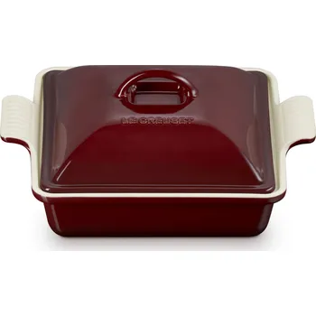 Nádobí Le Creuset, Pečící forma Heritage čtvercová s víkem 23 cm červená burgund - Formadore