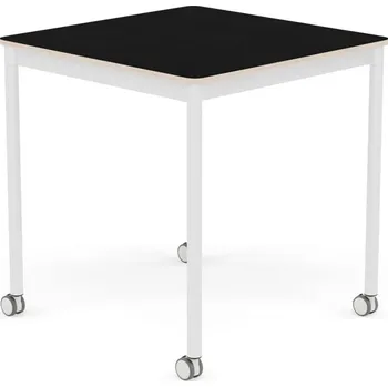 Muuto, Stůl na kolečkách Base čtvercový laminovaný bílé nohy 70 cm černý - Formadore