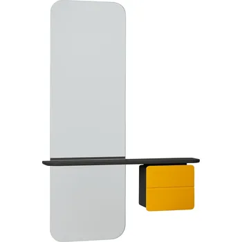 Koupelnový nábytek Umage, Zrcadlo s poličkou One More Look šafránově žlutá skříňka černý dub - Formadore