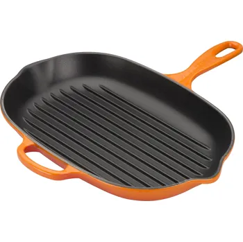 Pánev Le Creuset, Grilovací pánev Signature oválná 32 cm ohnivě oranžová - Formadore