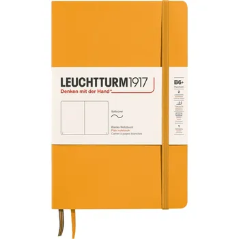 Diář Leuchtturm 1917, Notes hladký v měkké vazbě Leuchtturm 1917 B6+, 123 stran, oranžový, 80 g/m² - Formadore