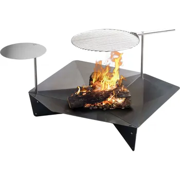 Hoefats, Ohniště Triple s grilovacím roštem a postranním stolkem 120 cm 3 díly - Formadore