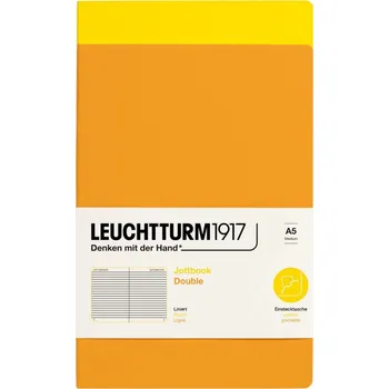 Diář Leuchtturm 1917, Zápisníky linkované v měkké vazbě Jottbook A5, žlutý a oranžový, 80 g/m², 2 ks - Formadore