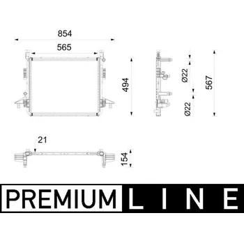 Chladič motoru Chladič, hnací baterie MAHLE CRE 10 000P
