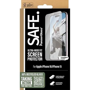 PanzerGlass Safe Ultra-Wide Fit ochranné sklo pro Apple iPhone 16/15