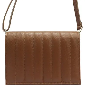 Kabelka Hnědá prošívaná kožená crossbody kabelka L31179