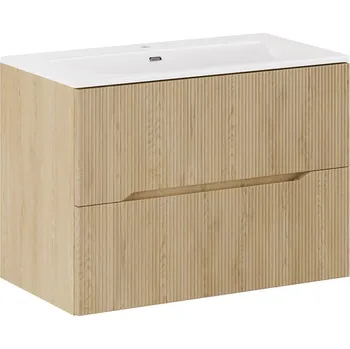 Závěsná skříňka Nordic Sky s umyvadlem 80 cm dub cremona