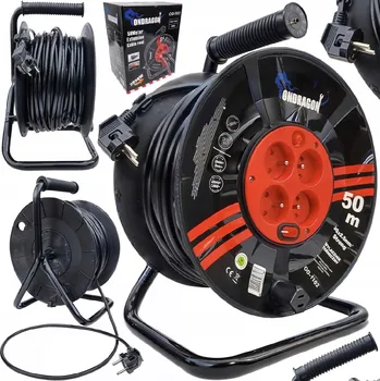 elektrický kabel ONDRAGON Bubnový prodlužovací kabel 25 m / 3×2,5 mm² s ochranou IP44 a blokací proti odvinutí