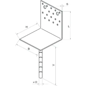 Stavebniny Kotevní patka do betonu typ L 120x100x4mm