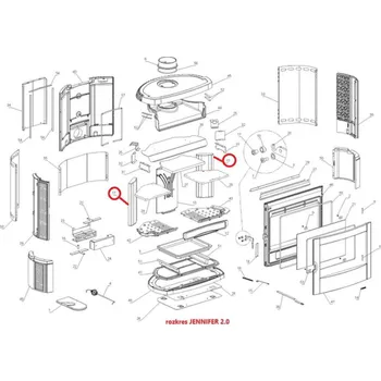 La Nordica - žáruvzdorná deska pro kamna JENNIFER, JENNIFER 2.0, TAHITI, TAHITI EPS