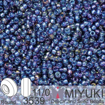 Korálek Korálky Miyuki Round 11/0. Barva 3539 Fancy Lined Tidal. Balení 5g.